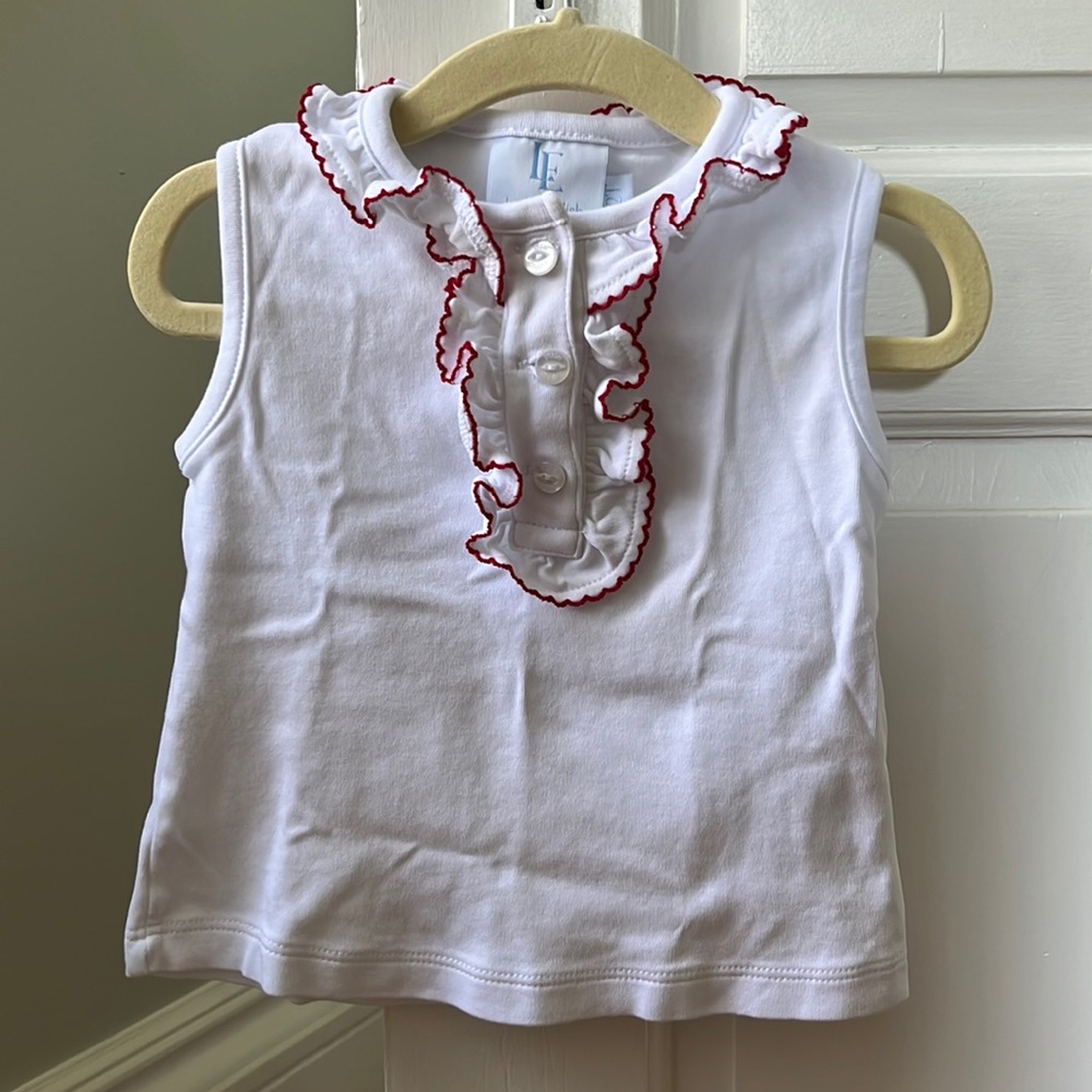 Little English Ruffled Henley, Red